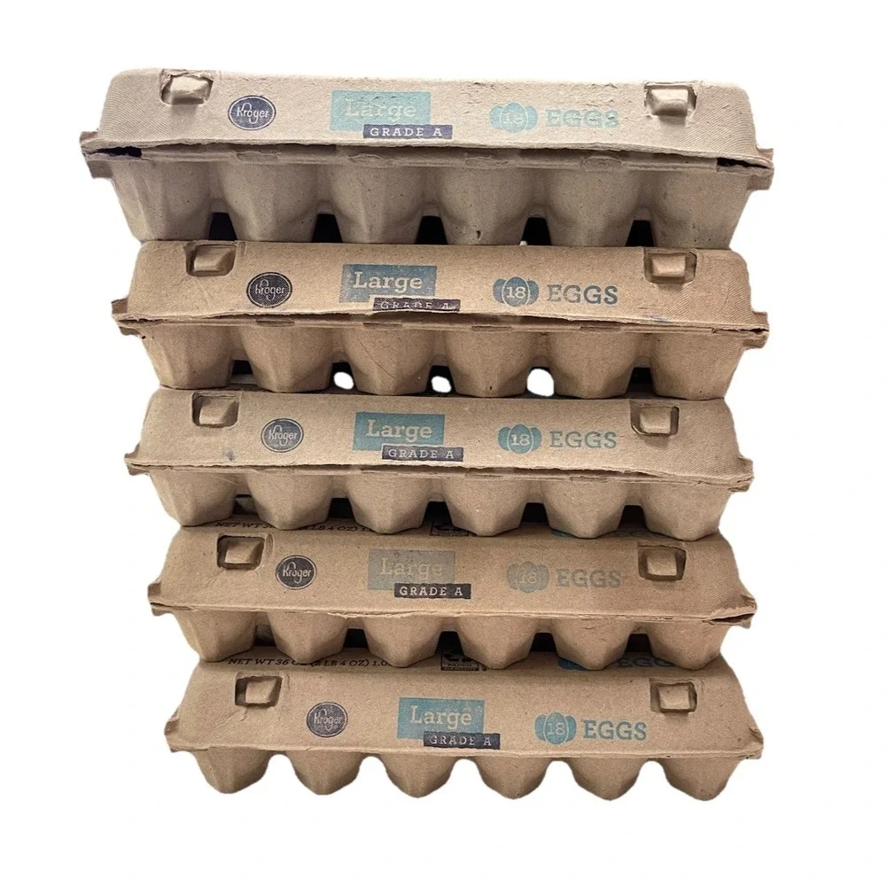 18-Count Biodegradable Pulp Fiber Egg Cartons w/Print - 20 Pack - Used & Clean